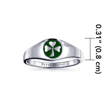 Celtic Shamrock Silver Ring with Enamel TR3686 - Jewelry